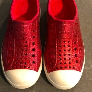 COPY - Native Jefferson Ruby Red Bling glitter shoes size C11